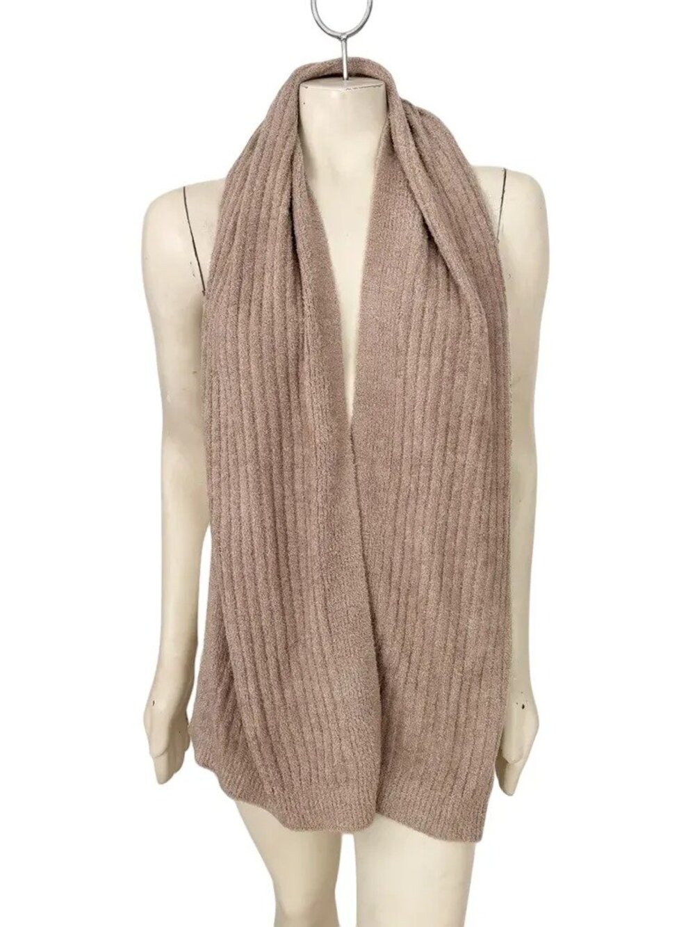 NEW BAREFOOT DREAMS CozyChic Lite Ribbed Knit Scarf in Luster